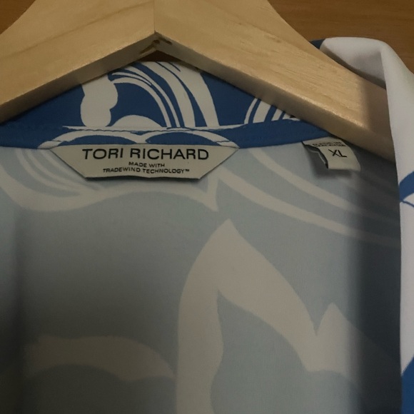 TORI RICHARDS A Swell Time Vonnie dress in blue & white XL worn 1x - Picture 10 of 12